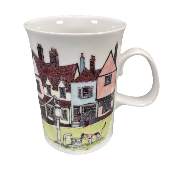 Dunoon "Village Greens" by Sue Scullard Made in England Coffee Tea Mug Cup Cat - Picture 1 of 6